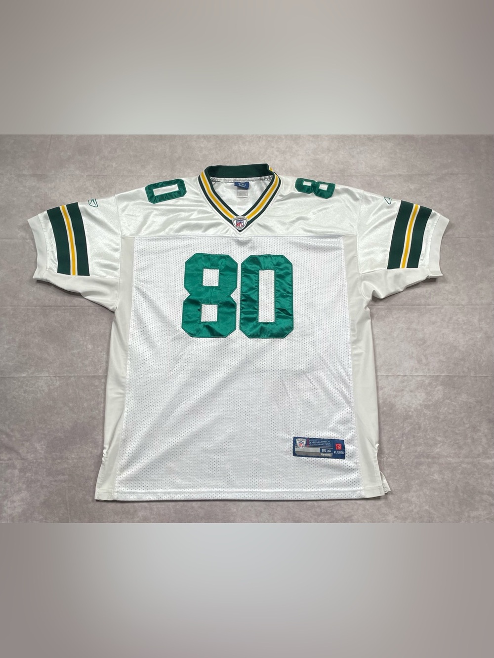 Donald Driver Green Bay Packers #80 Football Jersey NFL Reebok Men Size 54 White